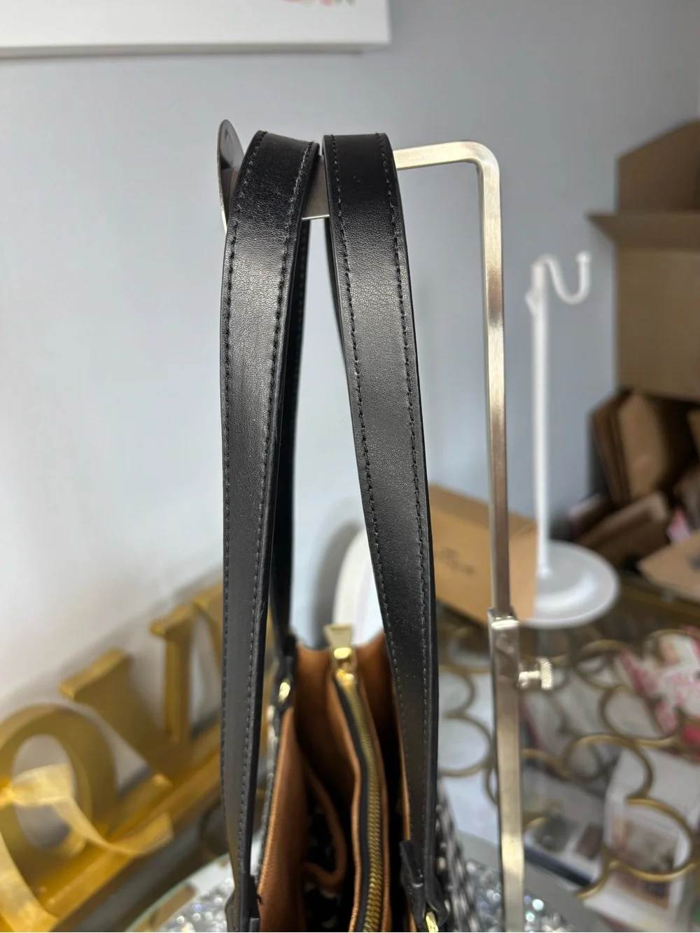 Spartina 449 Black and Cream Geometric Tote